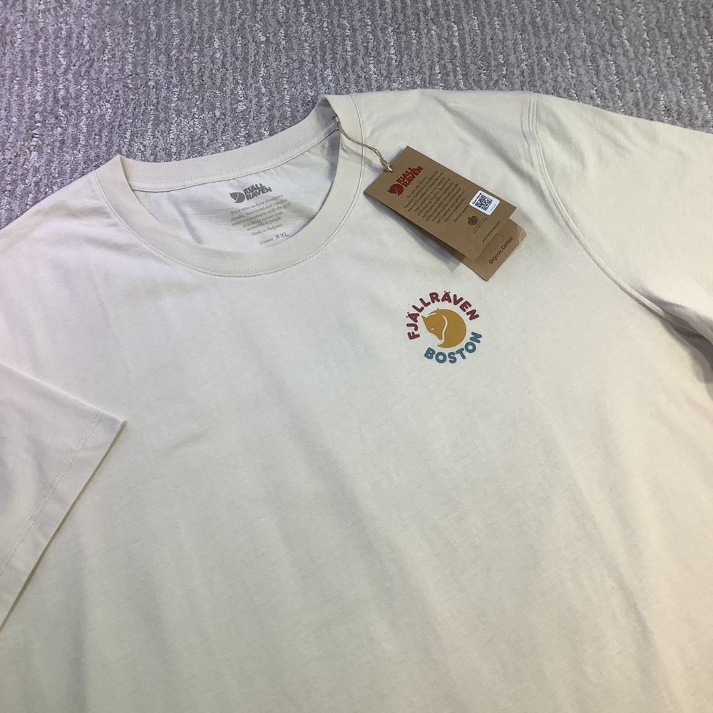 Fjallraven Kanken T-shirt Boston Chalk‎ White Organic Cotton Unisex Size XXL NWT
